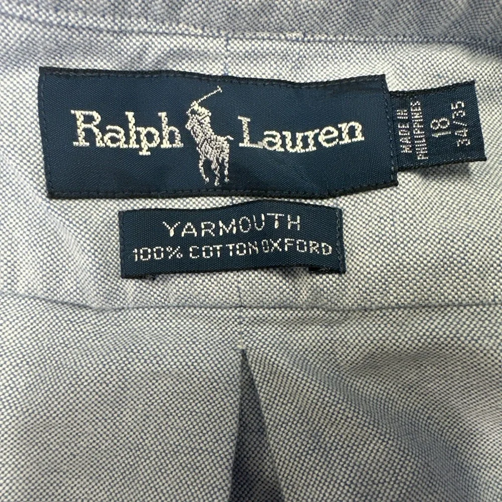 Ralph Lauren Polo Men's‎ Flesh Pony Blue Dress Shirt 18 34/35